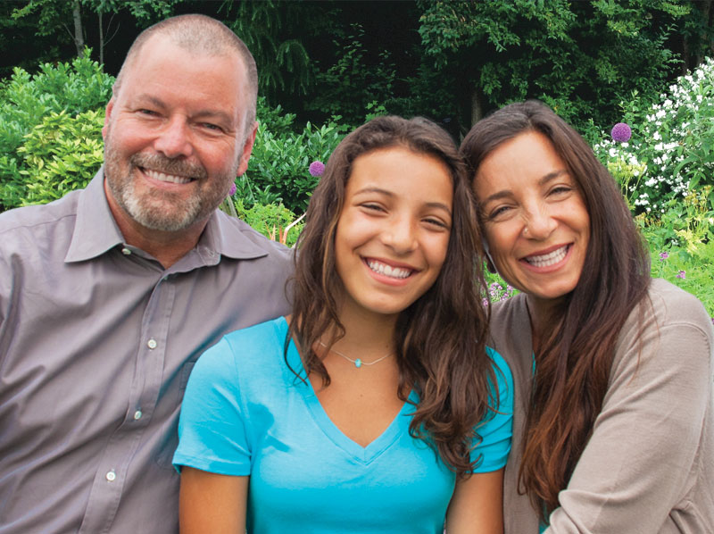 Mother, father and daughter